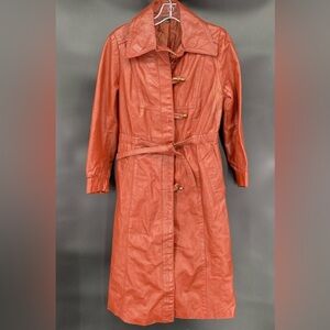 Women's Vintage Leather Trench Coat